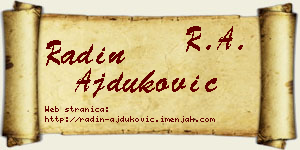 Radin Ajduković vizit kartica
